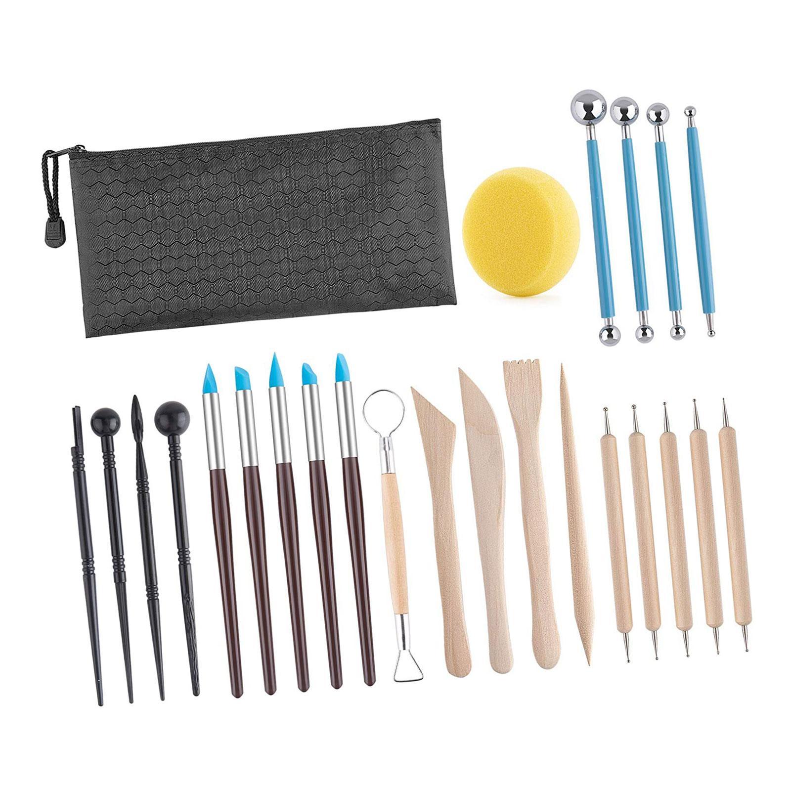 Bothyi - Kit De Herramientas De Arcilla, Juego De Herramientas De Arcilla Seca Al Aire De Madera De 25 Piezas Para Dibujar Principiantes Y Hornear