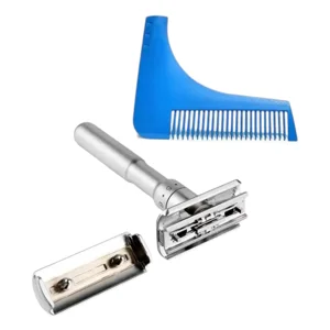 Linastore - Rastrillo Navaja Con Repuesto + Peine Plantilla Para Barba