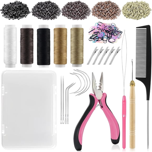 Kit de Herramientas para Extensiones de Cabello Lumitressa, 500 Microanillas