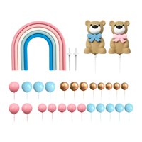 Magideal - 27 Adornos Para Tartas, Figuras De Oso, Decoración Para Tartas, Suministros Para Fiestas, Adornos Artísticos Románticos Para Repostería Navideña.