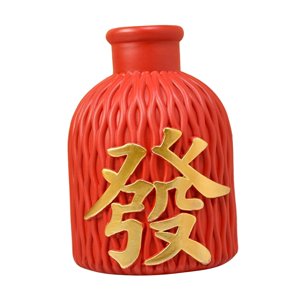 Magideal - Florero De Estilo Chino, Florero De Arte Decorativo, Adorno De Arreglo Floral, , Para El Hogar, Sala De Estar, Cocina, Decoración De Boda , Rojo