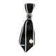 thumbnail image 1 of Corbata De Mujer Estilo Retro Sedoso Pajarita Lisa Para Blusa Estudiante Boda Blanco Negro, 1 of 5