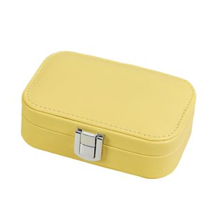 Ioensy - Organizador De Joyas De Viaje Pu Portátil De Cuero Para Collar De Reloj De Joyería Amarillo