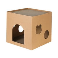 Magideal - Casa De Gato, Tablero Rascador, Cartón Corrugado, Caja De Cama Para Gatos, Caja De Cartón Corrugado Para Gatos, Suministros Para Mascotas, Accesorios Marrón L