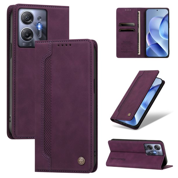 Funda Billetera para Infinix Hot 30 5G Imán y Resistente Morado