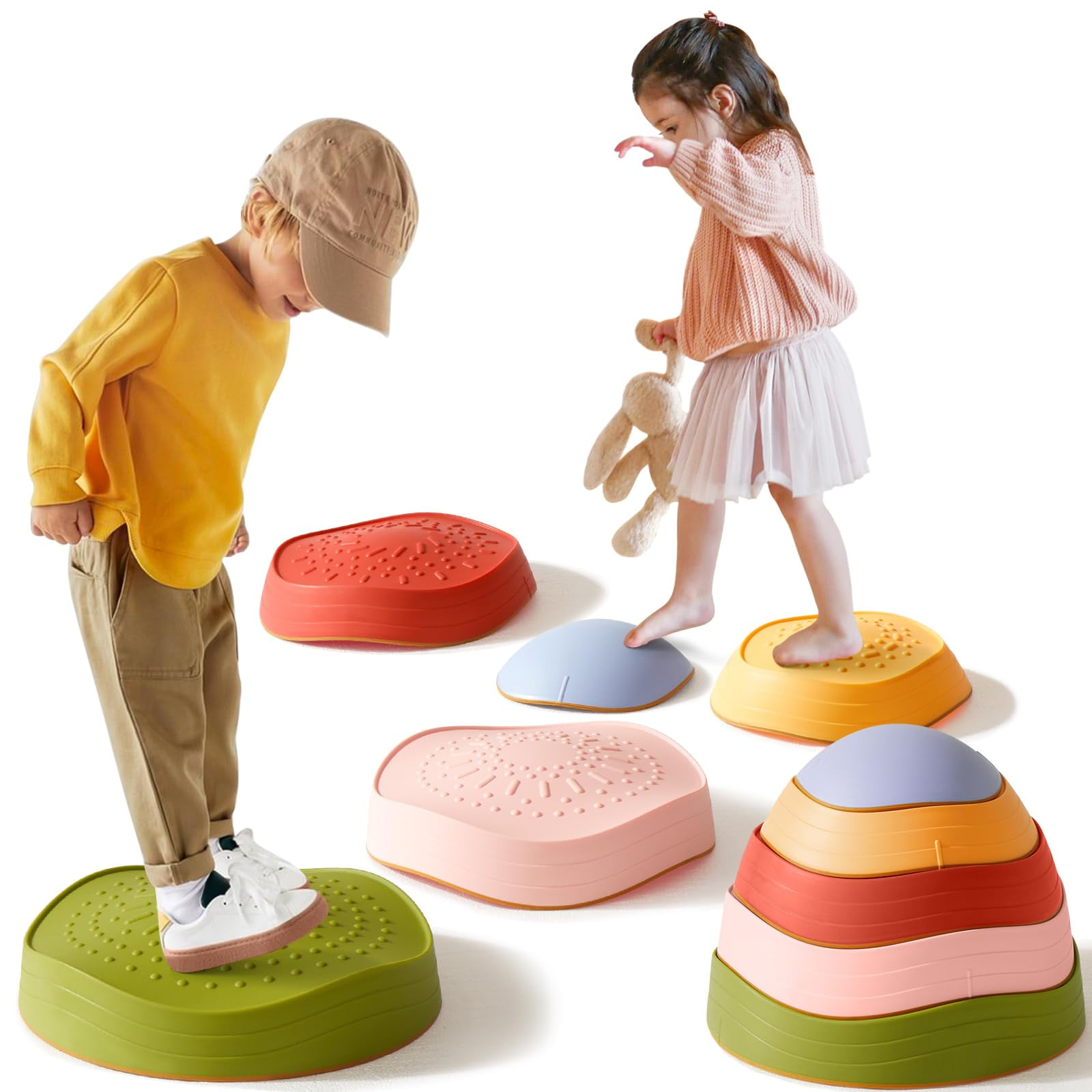 Stepping Stones Tiny Land Para Niños, Antideslizante, 5 Unidades, De 3 A 5 Años