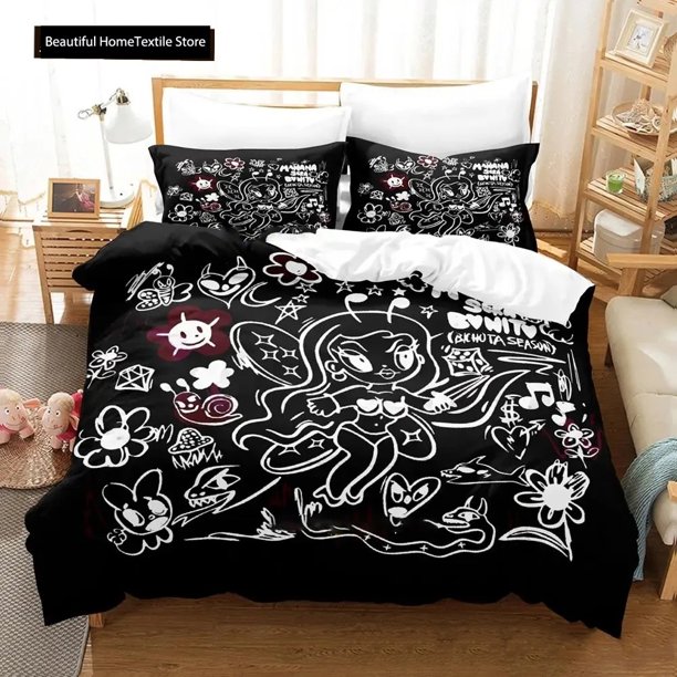 Karol G New Album Cover Manana Sera Bonito Bichota Bedding Set Cartoon three-piece Set Teenager Bedroom Duvetcover SetsBed Sheets