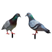 Magideal - 2 Estacas De Jardín Con Estatuas De Palomas, Figuras De Pájaros, Insertos En El Suelo, Esculturas De Animales Realistas, Para Decoraciones De Césped Y