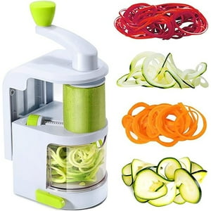 Veat00L - Cortadora De Verduras En Espiral Con 4 Cuchillas De Acero Inoxidable, Sin Bpa, Base Antideslizante, Adecuada Para Verduras, Frutas, Quesos