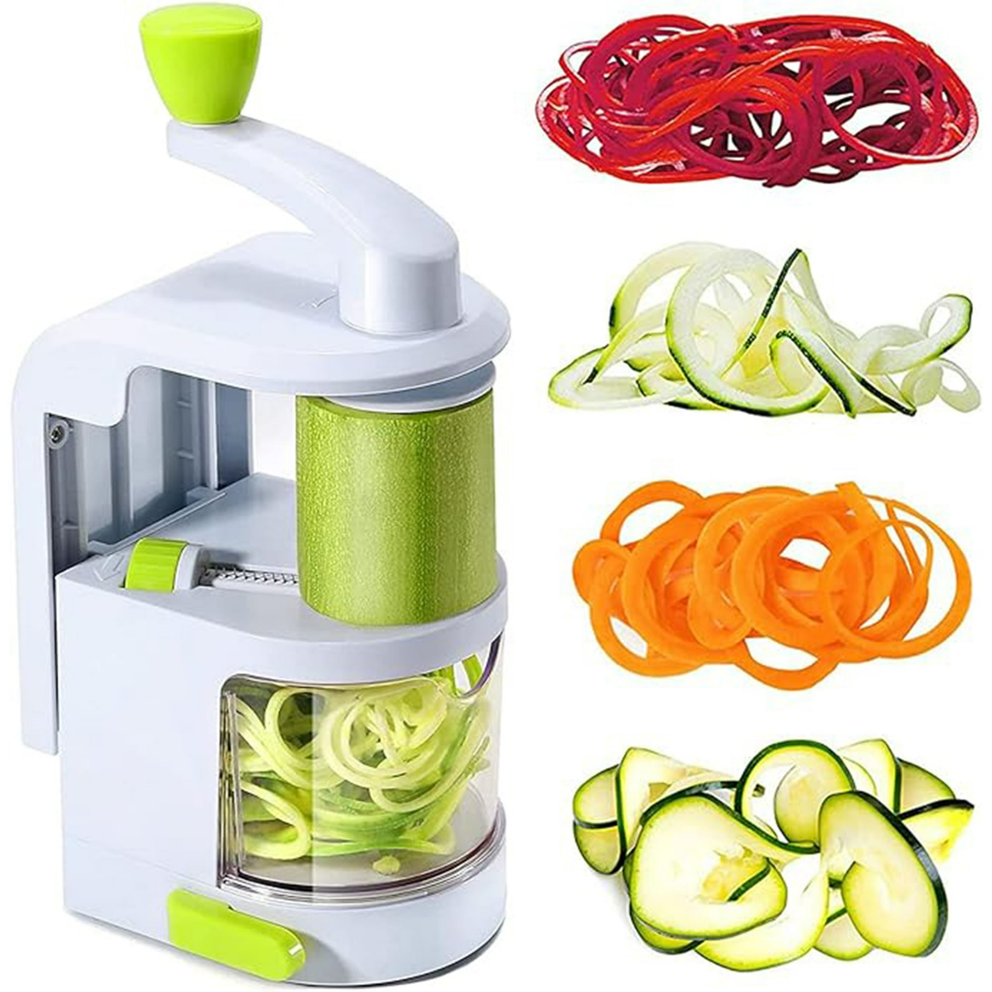 Veat00l - Cortadora De Verduras En Espiral Con 4 Cuchillas De Acero Inoxidable, Sin Bpa, Base Antideslizante, Adecuada Para Verduras, Frutas, Quesos