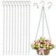 thumbnail image 1 of 10 cadenas para cestas colgantes, cadena de repuesto de metal resistente de 25 cm, cadenas plateadas para colgar macetas, colgadores para plantas de jardín con ganchos y clips para cestas colgantes, c, 1 of 7