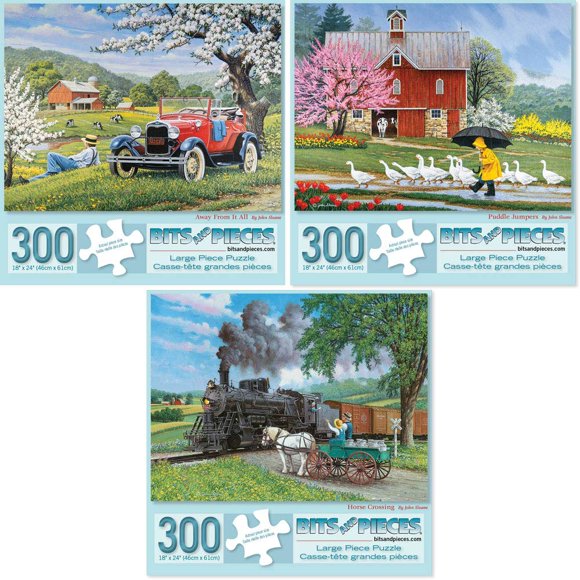 Bits and Pieces - Pack de 3 Rompecabezas de 300 Piezas de John Sloane