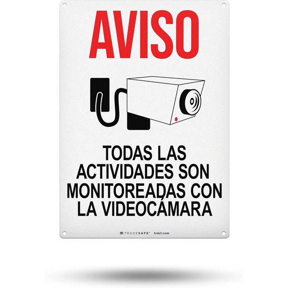 Señal TRADESAFE 10x14 in 25x36 cm Aviso Videovigilancia