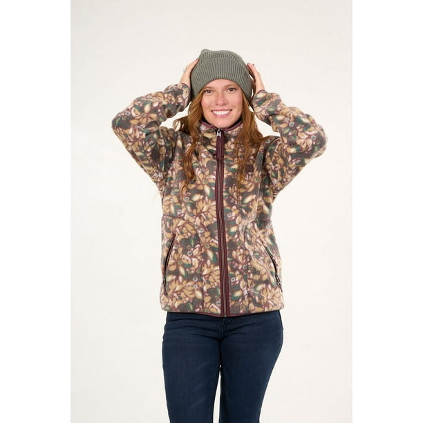 Poleron Polar Full Print Look Sherpa Ciruela Mujer