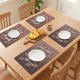thumbnail image 3 of Juego de 6 Manteles Individuales de Plástico para Decoración de Mesa de Comedor Lavables con Patrón Cuadrangular Café 17.7*11.8 pulgadas, 3 of 6