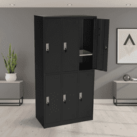 Igpro - Locker 3 Cuerpos 6 Casilleros 183X90X40Cm Color Negro