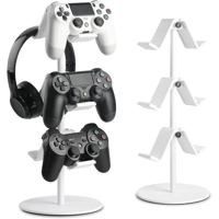 Genérico - Controller Bracket 3 Layers, Headset Bracket, Multi-Adjustable Game Controller Headset Hanger For All General Gaming Pc Accessories, Xbox Ps4 Ps5 Switch-Blanco Elegante