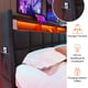 thumbnail image 2 of Full size Upholstered Platform bed with a Hydraulic Storage System, LED and USB Charging, Grey (without mattress), 2 of 3