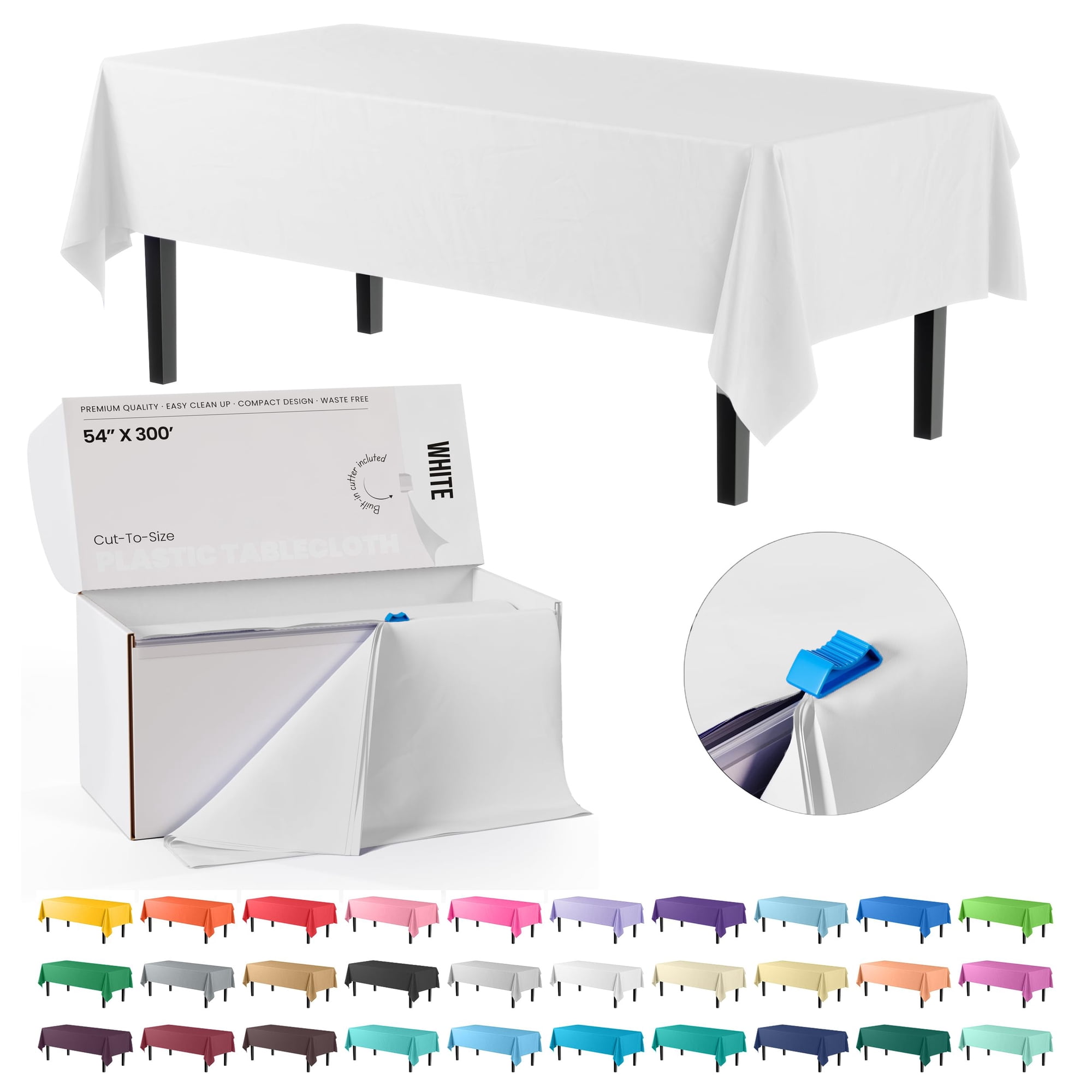 Exquisite - Rollo De Plástico Para Mesa, Color Blanco Exquisito, 54 Cm X 91 M