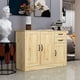 thumbnail image 1 of Modern Wood Buffet Sideboard with 2 doors&1 Storage and 2drawers -Entryway Serving Storage Cabinet Doors-Dining Room Console, 43.3 Inch, Oak, 1 of 3