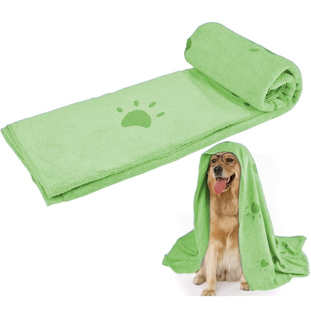 Toalla de baño superabsorbente para mascotas, de microfibra, para secar perros y gatos pequeños, medianos y grandes. Ideal para interiores y exteriores, con cepillo.