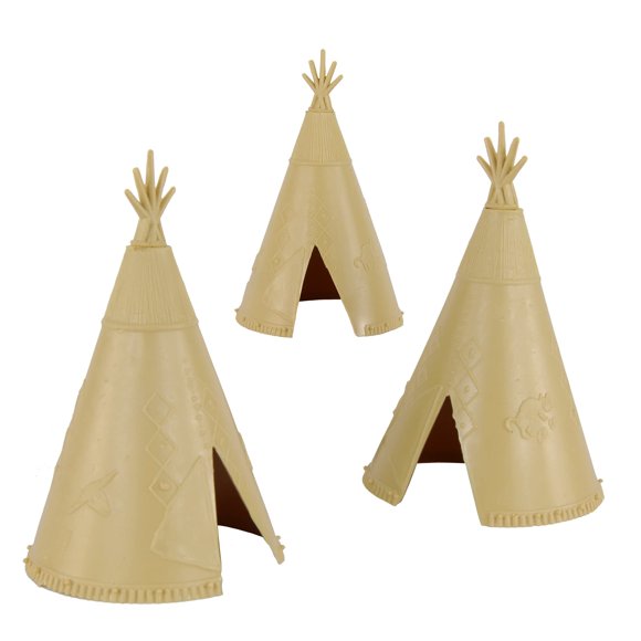 Tipis indios clásicos Toy BMC, 3 unidades, color canela, 13 x 8 cm
