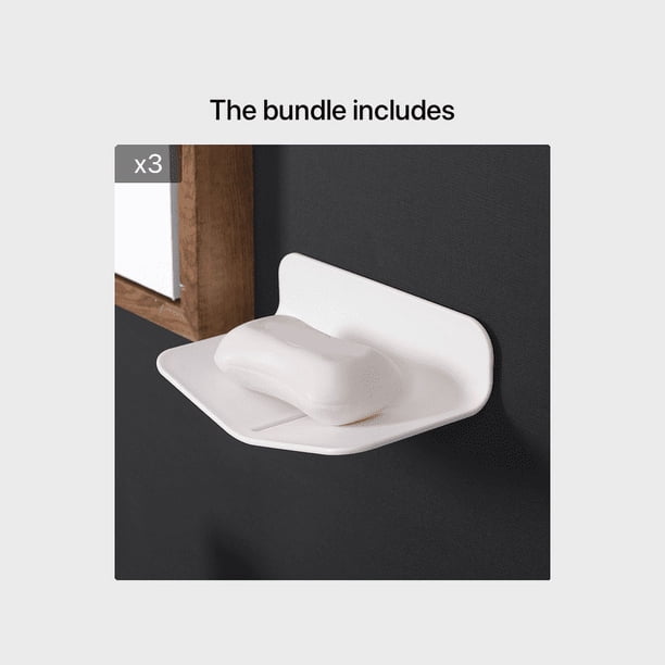 1pc Wall-mounted V-shaped Soap Dish, Punch Free Soap Holder, Soap Rack For Bathroom & Kitchen, 3.19"x2.17"