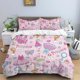 thumbnail image 1 of v833 Bed Sheets Cartoon Pink Animals HD Print Bedding Set，boy King Size Bedding Set，girl's Bed Double Bed Duvet Covers Pillowcase Bedding Set 3-Piece Bedding Set (1 Duvet Cover + 2 Pillow Shams) Bed S, 1 of 5