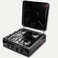 Line - Cocina Encimera A Gas Licuado 4 Platos Premium Negro