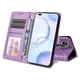 thumbnail image 4 of Funda tipo cartera FOXDOCK para Honor 50 Pro , diseño girasol en relieve, cuero PU, cierre magnético, soporte y tarjetero, 4 of 5