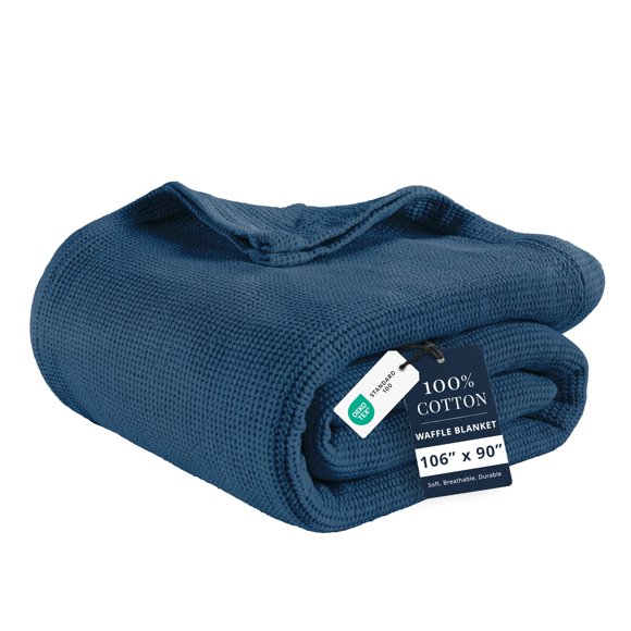 Manta LANE LINEN King 274 cm Algodón Azul Pansy