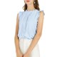 thumbnail image 5 of INSPIRE CHIC Blusas sin mangas para mujer de regreso a clases, blusas de trabajo con volantes y pliegues, tops elegantes azul L, 5 of 7