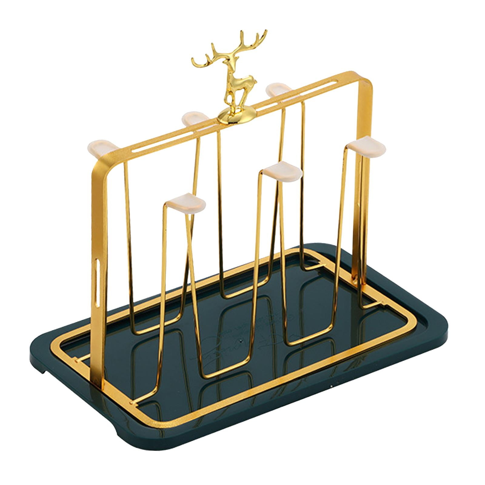 Magideal - Estante De Secado De Vasos De Vidrio, Organizador De Tazas Con Bandeja De Escurridor, Estante De Almacenamiento De Tazas De Té, Organizador De Drenaje