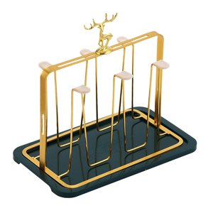 Magideal - Estante De Secado De Vasos De Vidrio, Organizador De Tazas Con Bandeja De Escurridor, Estante De Almacenamiento De Tazas De Té, Organizador De Drenaje