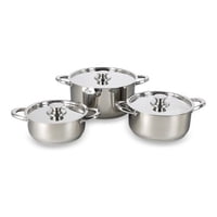 Genérico - Juego Batería De Ollas Acero Cocina 6 Piezas 420-6Ss