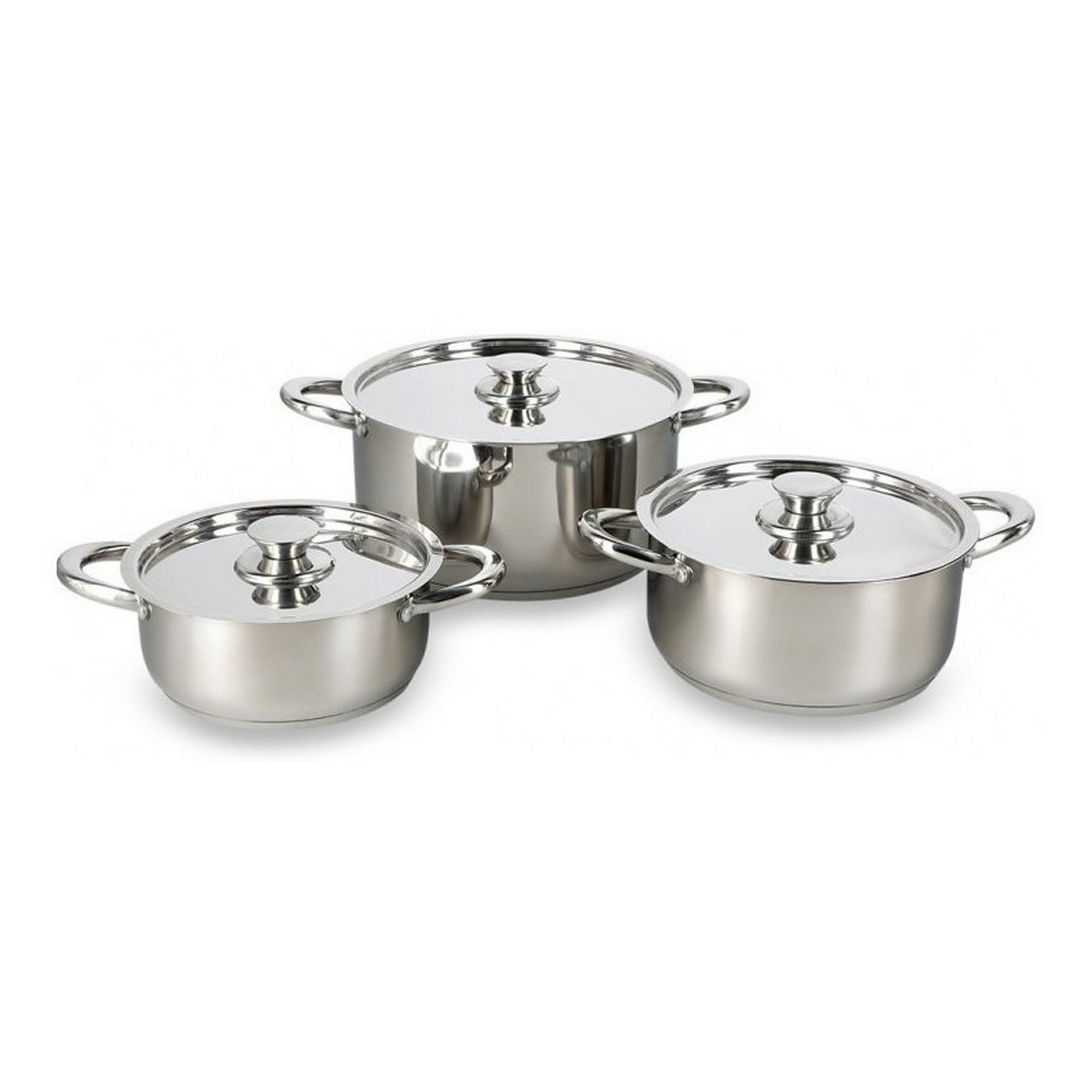 Genérico - Juego Batería De Ollas Acero Cocina 6 Piezas 420-6ss