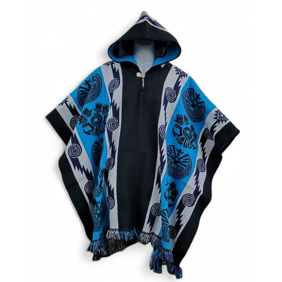 Poncho De Lana De Alpaca Albiná Cálido Y Liviano