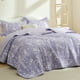 thumbnail image 2 of Juego de colcha Bedsure Floral reversible, color morado, tamaño queen, con 2 fundas, 2 of 3