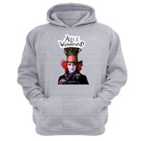 Genérico - Polerón Canguro Alicia Cuentos Infantiles Gris Claro Talla Xs Unisex