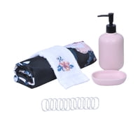 Mashini - Set Cortina Baño 6 Pzas Caja Orquidea