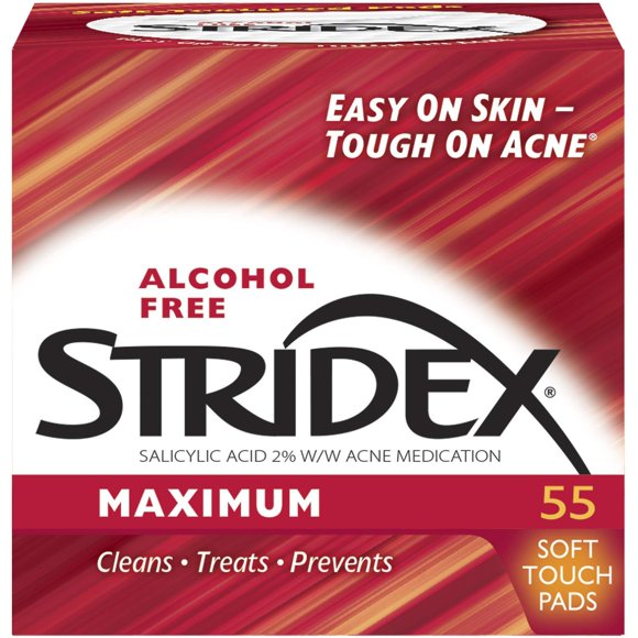 Almohadillas medicinales Stridex Strength Maximum 55 unidades, paquete x2