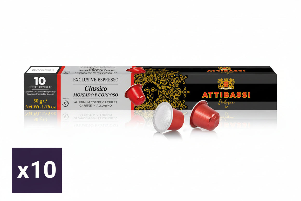 Pack Café En Cápsulas Classico Para Nespresso Attibassi 10 X 10 Un