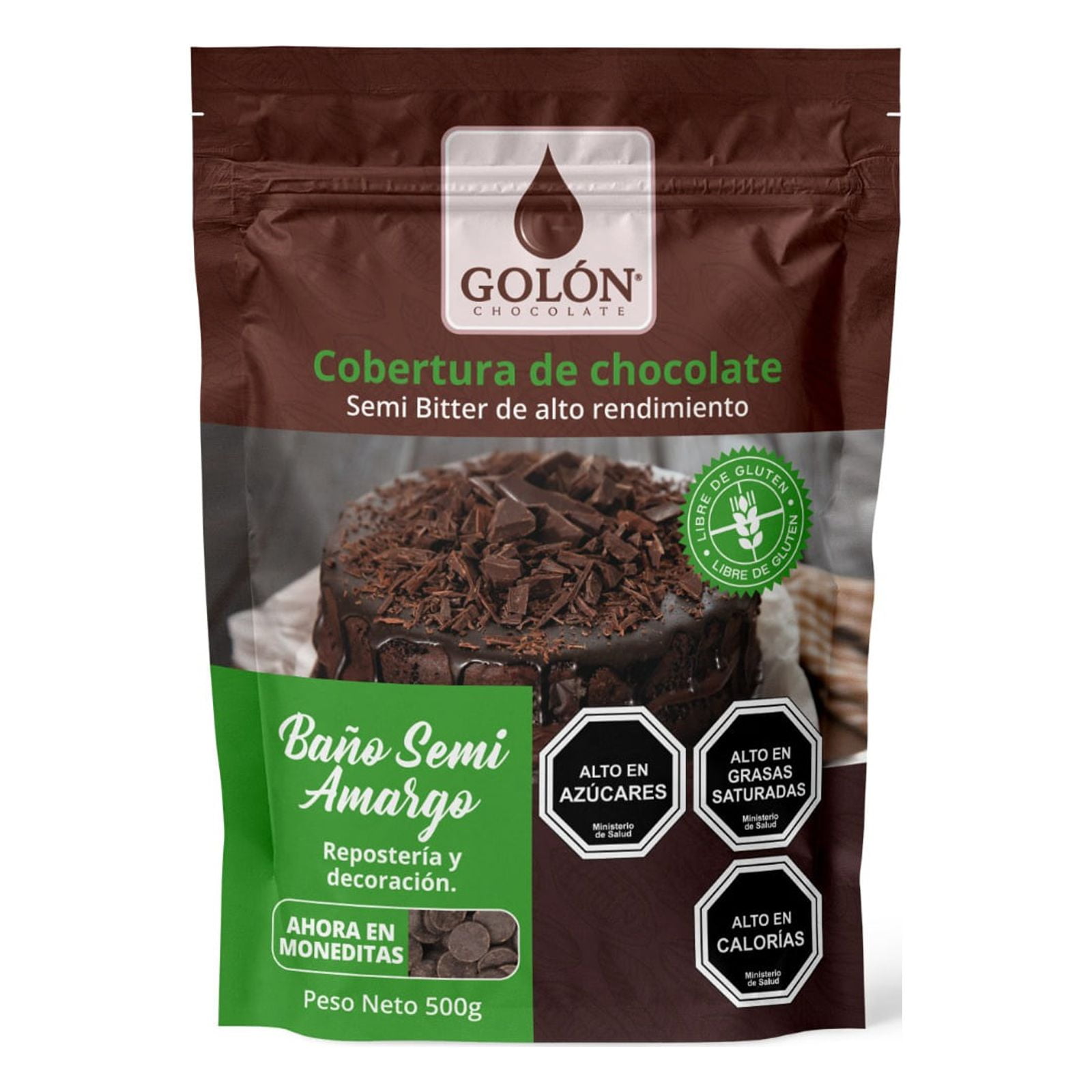 Cobertura Chocolate Semi Amargo 500g Golon