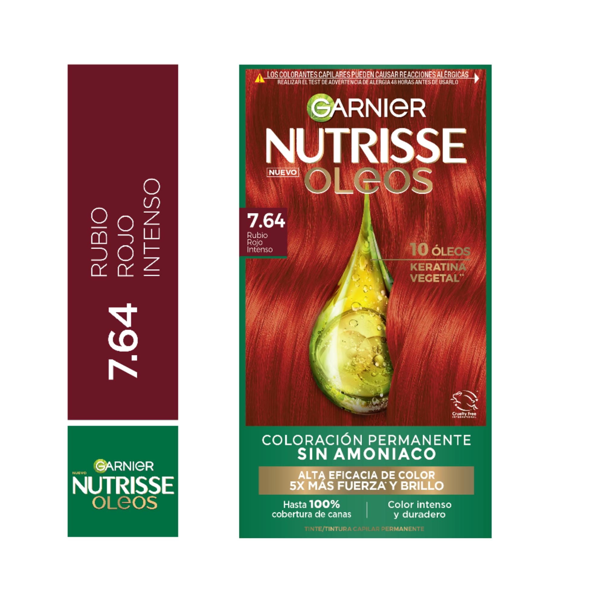 Coloración Garnier Oleos Cabello Rubio Rojo Cobrizo 7.64