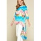 thumbnail image 4 of Top Venechia de Corte Alto y Bajo con Efecto Tie-dye y Mangas 3/4, 4 of 5