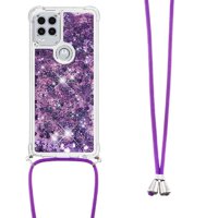 Funda Foxdock Para Motorola Moto G Stylus 2021 5G Con Cuerda Ajustable, Brillo Líquido, Protección Antigolpes Y Lente – Ideal Para Regalo