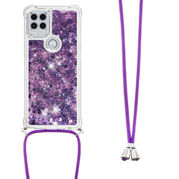 Funda FOXDOCK para Motorola Moto G Stylus 2021 5G con Cuerda Ajustable, Brillo Líquido, Protección Antigolpes y Lente – Ideal para Regalo