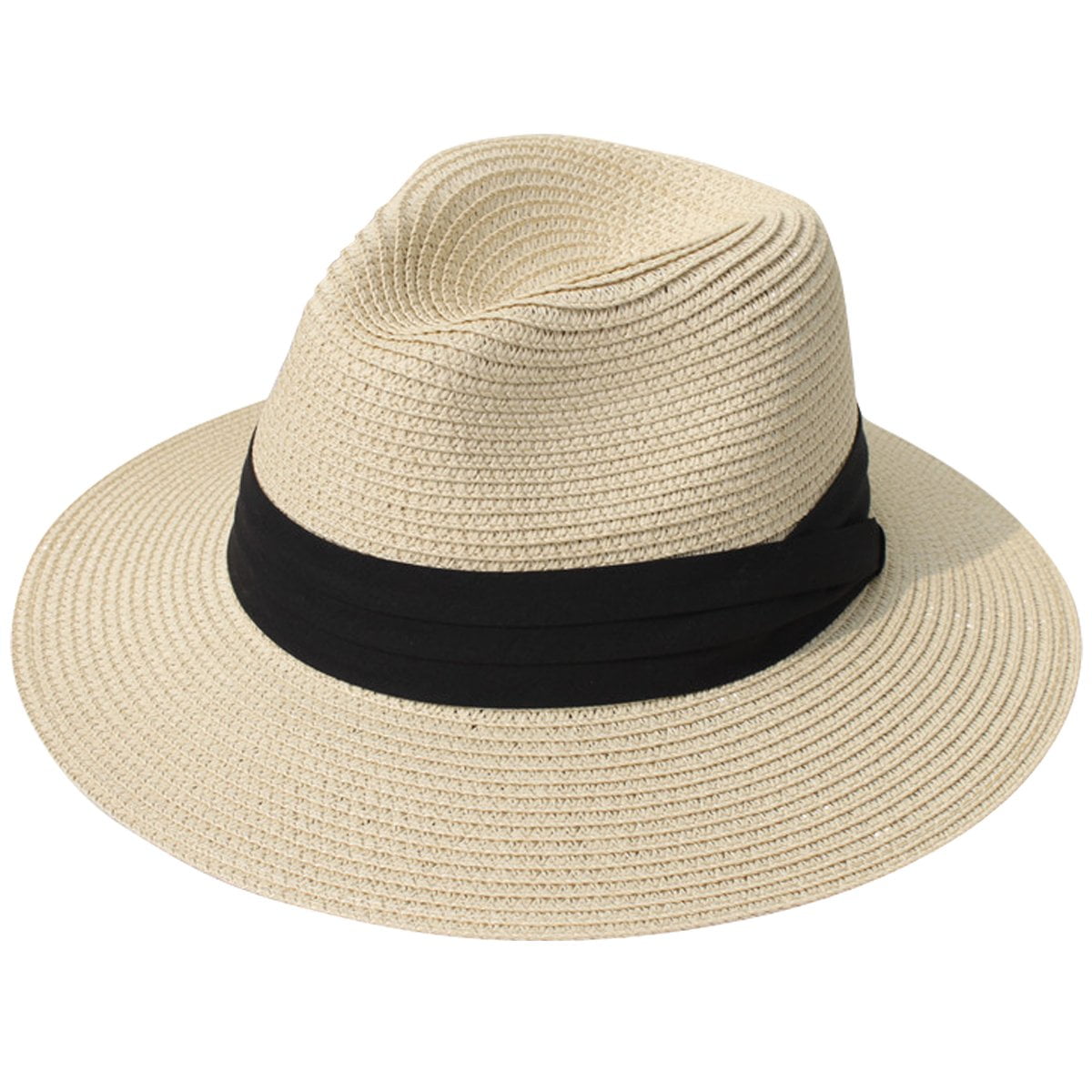 Sombrero Lanzom Para Mujer, Ala Ancha, Paja, Fedora, Upf50+, Color Caqui