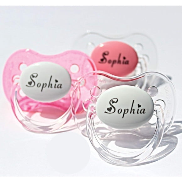 Chupete Personalizado Con Glitter Paquete De 3