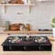 thumbnail image 1 of Cocina Encimera a Gas Licuado Vidrio 3 Platos Cocinilla Negro, 1 of 7